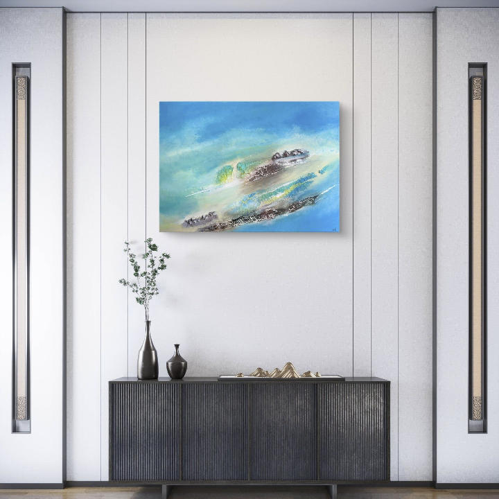 The Light of the Soul Ausstellung - texturierte Abstraktionen in der Link68 Art Gallery Limassol Zypern