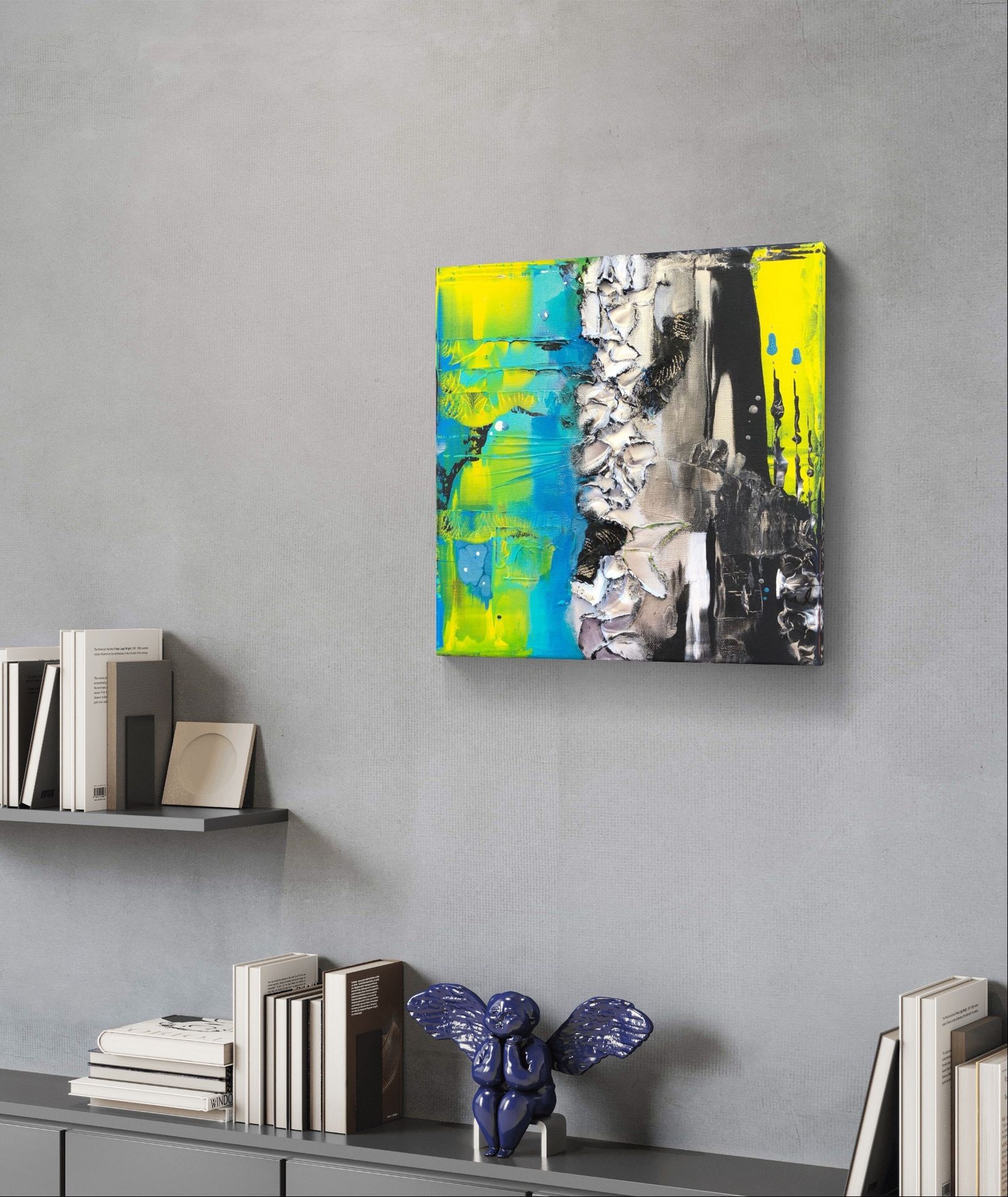 2Things Yellow I - Mixed Media Werk aus der 2Things-Serie von Marleen