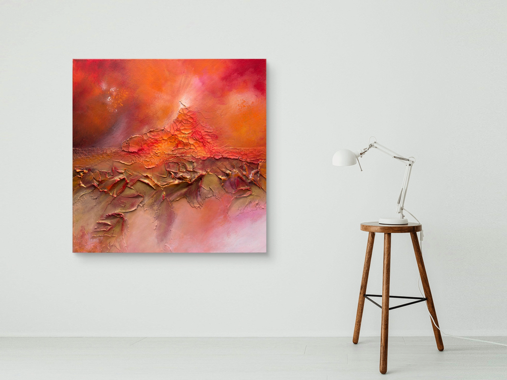 Diffuse Glow – Warm-Toned Mixed Media Canvas Artwork.webp
