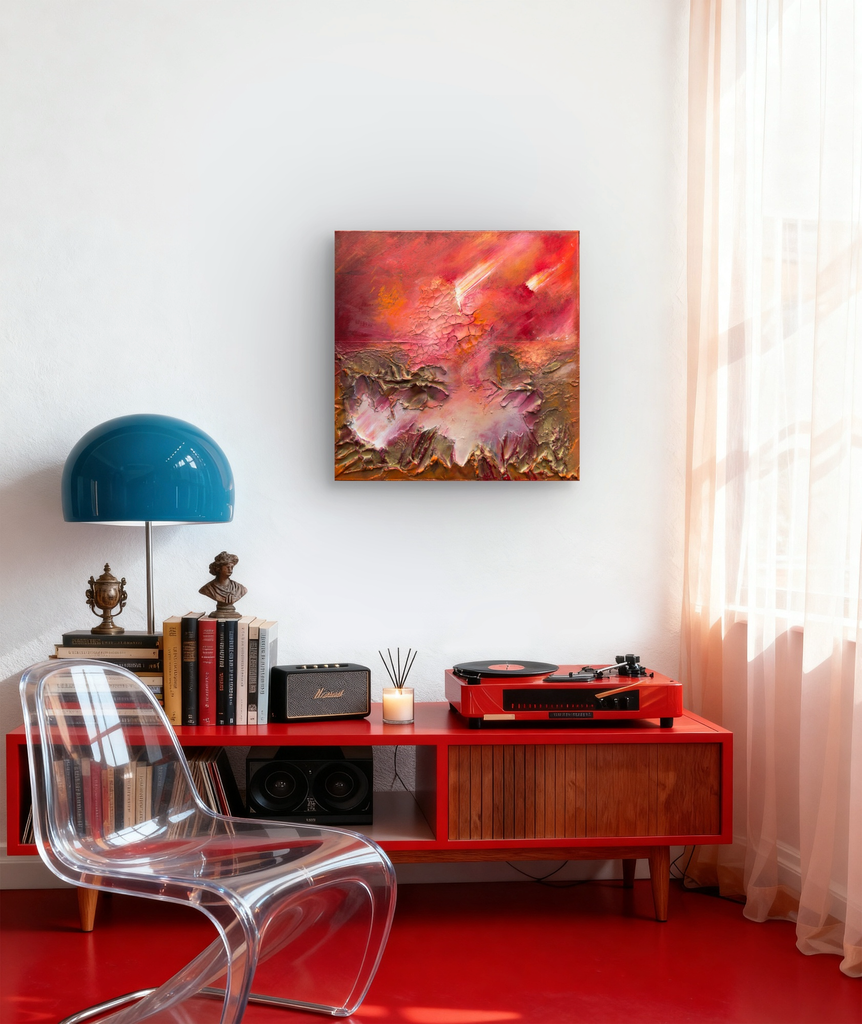 Shifting Haze – Moderne Mixed Media Kunst mit Reliefstruktur.webp