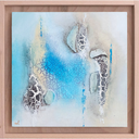 Found at the Beach 1 - abstraktes Wandbild auf Malplatte 20x20cm gerahmt Holz