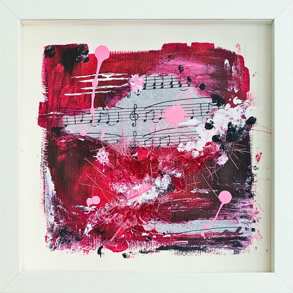 Spring 018 - abstract wall decoration framed 20x20cm