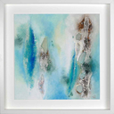 Part Of The Ocean 5 - abstraktes maritimes Wandbild 40x40cm gerahmt weiß