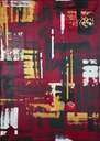 Pixels in Red - abstraktes Wandbild auf Leinwand 50x70cm