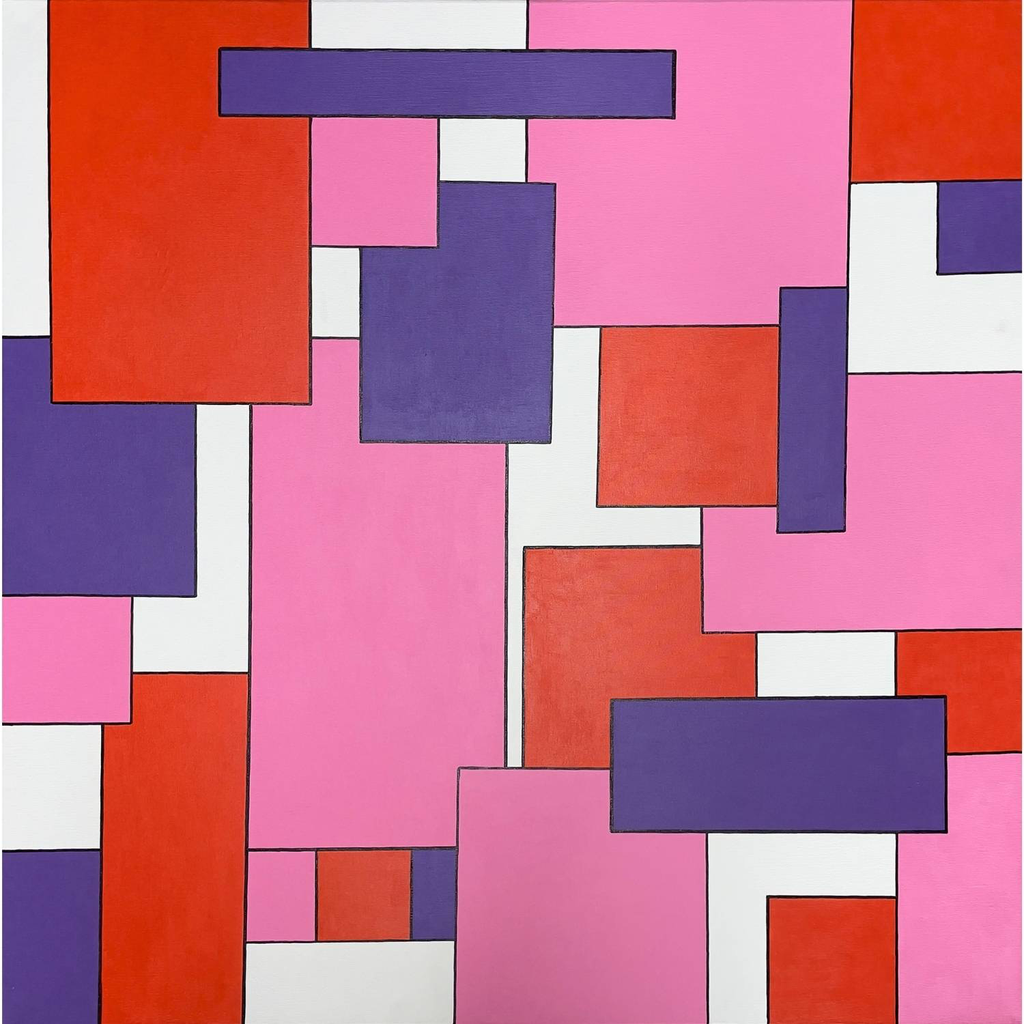 Geometrische Komposition II - abstraktes Wandbild auf Leinwand 80x80cm