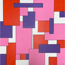 Geometrische Komposition II - abstraktes Wandbild auf Leinwand 80x80cm