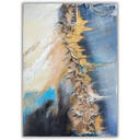 Denim & Gold 2 - abstraktes Wandbild auf Leinwand mit Viazoni-Jeans 70x50cm