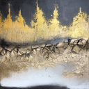 "Mystic Skyline" – Abstract painting on canvas 60x60cm