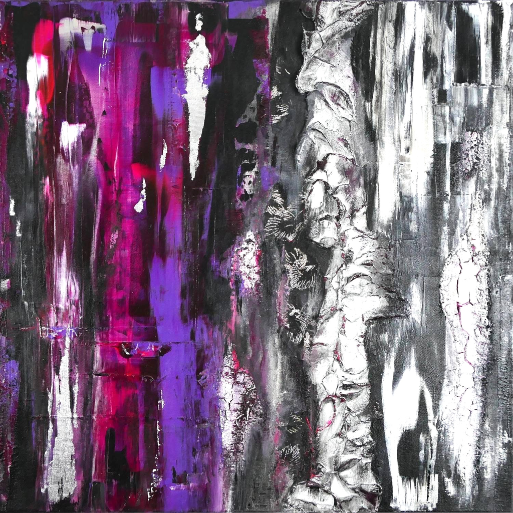 2ThingsLavender - Abstract paiting on canvas 60x60cm