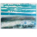 Winterliches Meer - abstraktes Wandbild auf Leinwand 70x50cm