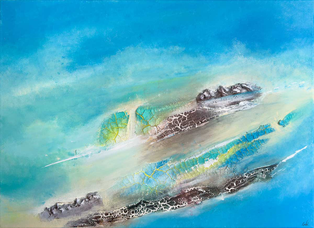 From the Air I - abstraktes Wandbild auf Leinwand 70x50cm