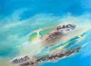 From the Air I - abstraktes Wandbild auf Leinwand 70x50cm