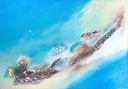 From the Air III - abstraktes Wandbild auf Leinwand 70x50cm