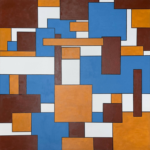 Geometrische Komposition I – Abstract Wall Art on Canvas 80x80cm