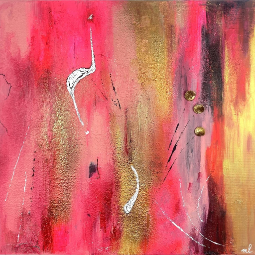 Happyness - abstraktes Wandbild auf Leinwand 60x60cm