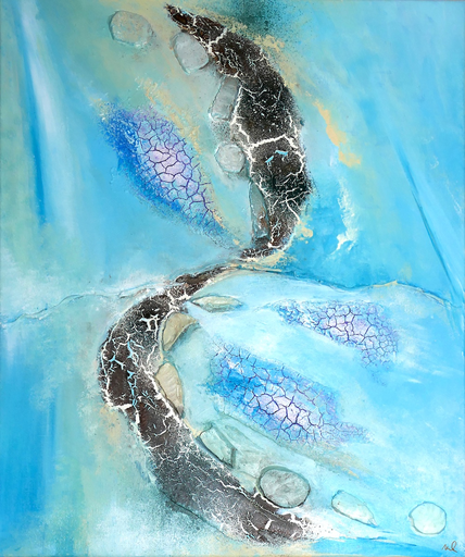 The Reef II - abstraktes maritimes Wandbild 40x50cm