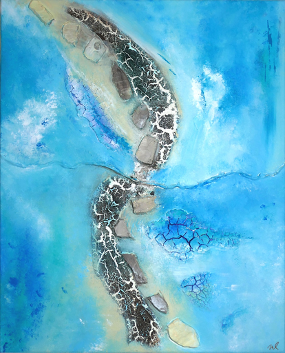 The Reef III - abstraktes maritimes Werk auf Leinwand 40x50cm