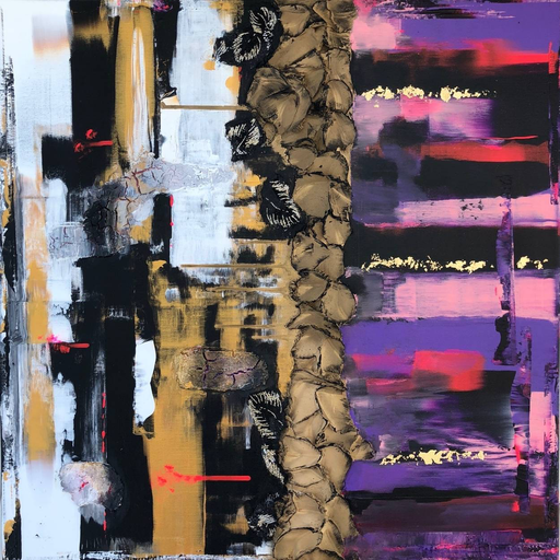 2ThingsPink II - abstraktes Wandbild auf Leinwand 60x60cm