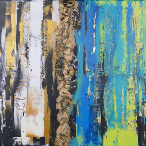 2ThingsBlue I - abstraktes Wandbild auf Leinwand 60x60cm
