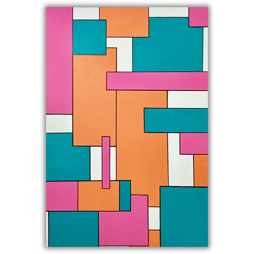 Geometrische Komposition III - abstraktes Wandbild auf Leinwand 50x70cm
