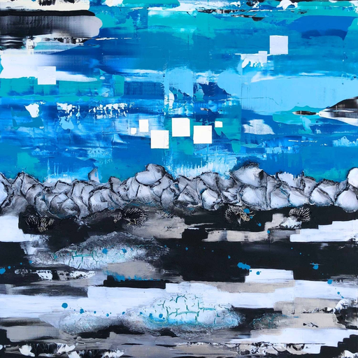 2ThingsBlue II - abstraktes Wandbild auf Leinwand 60x60cm