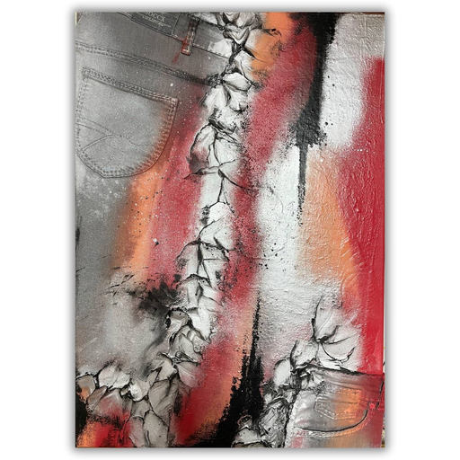 Risse der Zeit - abstraktes Wandbild auf Leinwand 70x50cm