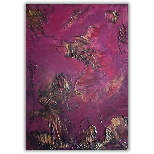 Little Monsters - abstraktes Wandbild auf Leinwand 50x70cm - gerahmt