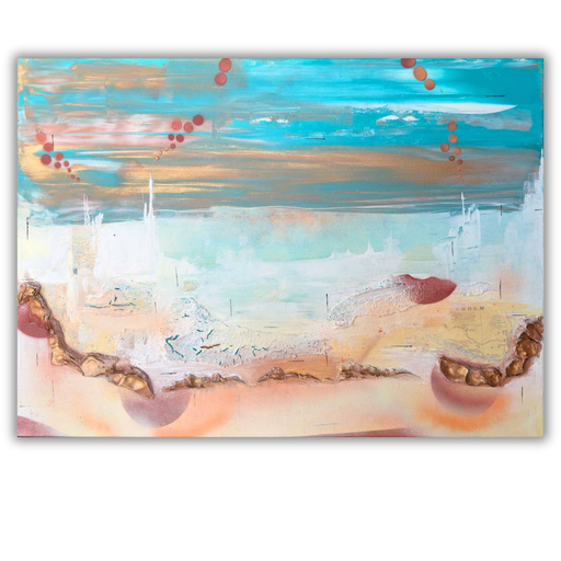 Draußen vor der großen Stadt - abstraktes Wandbild auf Leinwand 70x50cm